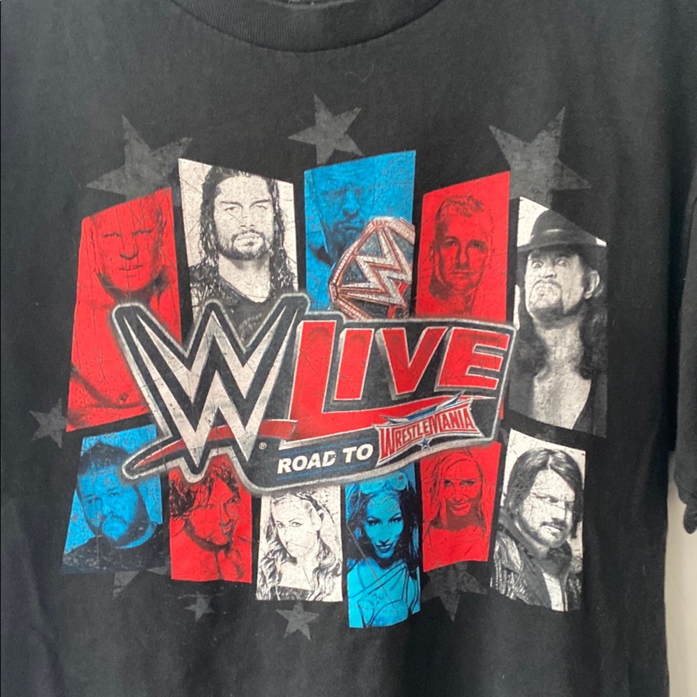 2016 WLive Road To Wrestle Mania Graphic Black T-Shirt